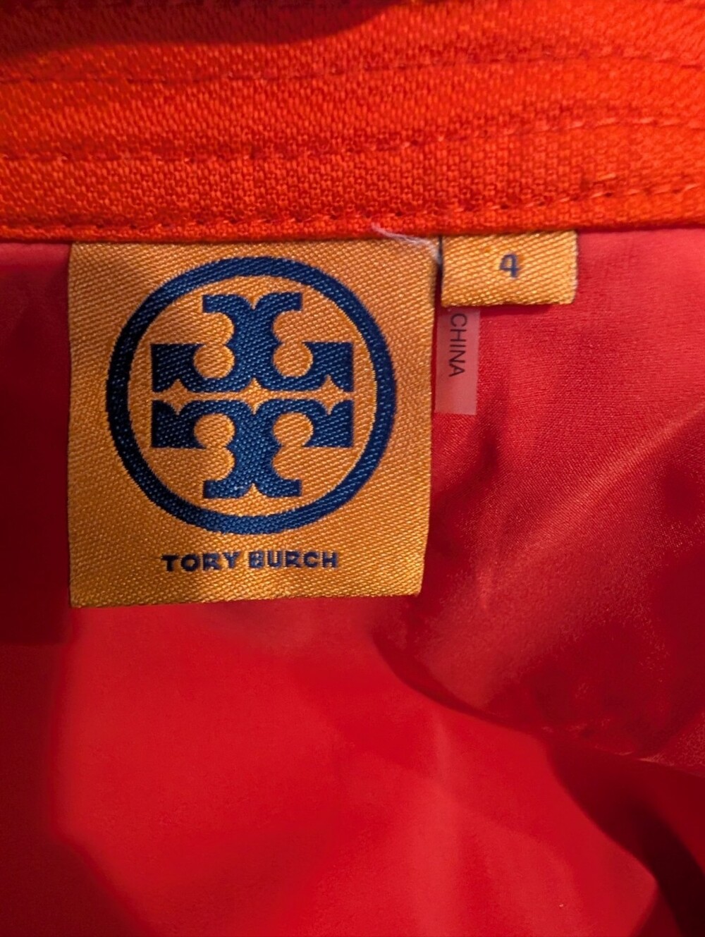 Tory Burch Orange Cotton Blend Belted Sheath Dress | Size 4 - Picture 7 of 9